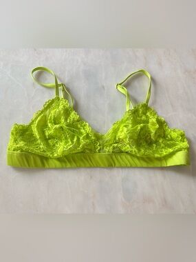 Savage X Fenty Neon Lace Bralette - Lime